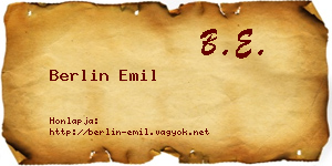 Berlin Emil névjegykártya